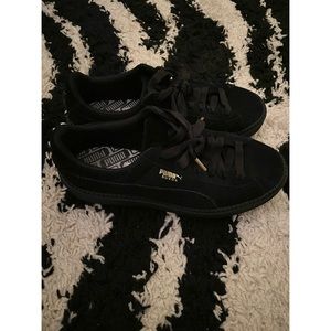 Black Suede Puma Platform Sneakers